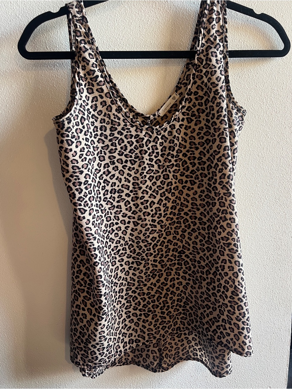 Y2K Leopard Print Scoop Neck Tank Top Chiffon Indie Sleaze Grunge Size Small